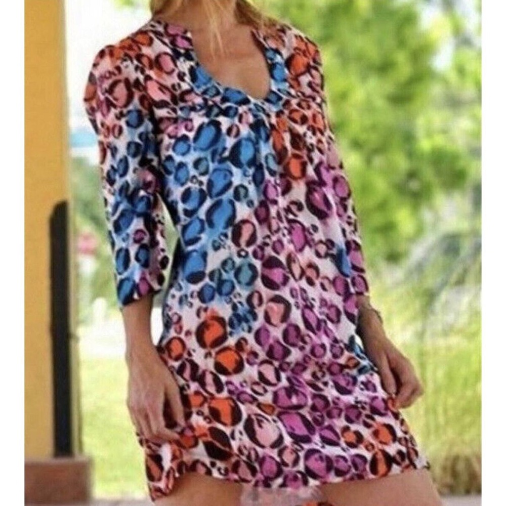 Trina Turk Multicolor Leopard Print Tunic Dress - Size 2
